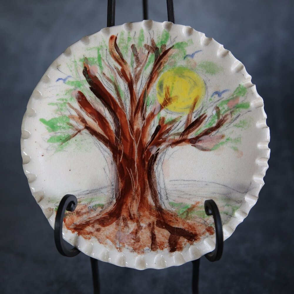 Tree of Life Pottery Plate Gallery Wall Hanging